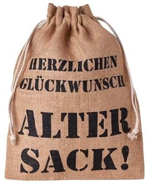 1 Geschenkbeutel Alter Sack Herzlichen Glückwunsch, Geburtstag, Jubiläum (40x30 cm)