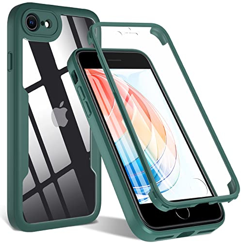 OWKEY iPhone SE 2020 Case, iPhone SE 2022/8/7 Case, 360° Full Body, Green | With Built-In Screen Protector, Shockproof Protective Phone Cover for iPhone SE/8/7 3rd 2nd Gen