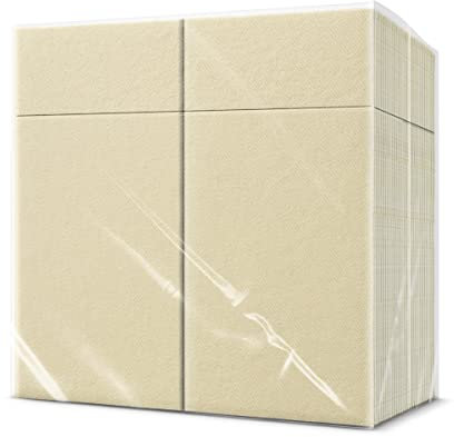 PAW - Besteckservietten aus Airlaid - Stoffähnlich (39 x 40 cm 1/8 falz) | 50 Stück | HoReCa | Ideal für Hochzeit, Taufe, Kommunion, Geburtstag | Serviettentaschen für Besteck | Creme