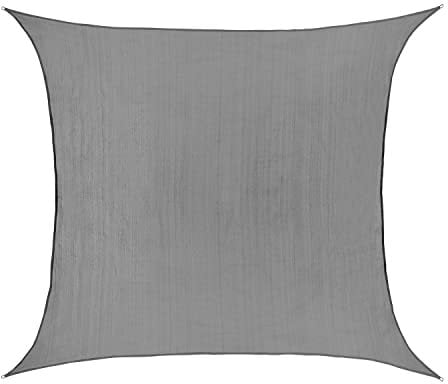 BURI Sonnensegel 3,6x3,6 m grau quadratisch - wasserabweisend HDPE Sonnendach | UV-Schutz & Windschutz für Garten, Terrasse, Balkon | reißfest, atmungsaktiv & wetterfest Outdoor Schattenspender