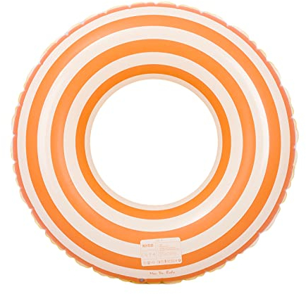 Gukasxi Aufblasbarer Schwimmring, Vintage Gestreifter Schwimmring, Dicker Aufblasbarer Pool Schwimmer, Schwimmring, Sommer Strand Pool Schwimmringe Für Kinder Und Erwachsene (Orange, Erwachsene)