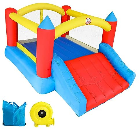 LuckyJump Castillo Hinchable de Interior con Soplador y Tobogán, Adecuado para 2-6 niños, (360 x 280 x 197 cm) (Castillo Inflable)