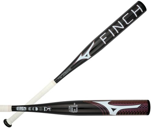 Mizuno Finch Fastpitch Softball Bat (-13) | Womens Aluminum Fast Pitch BAT | BLK Iridescent | 17OZ | 31 INCHES