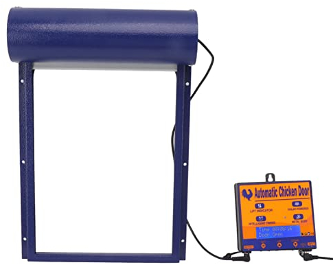Yusat Automatische Hühnerstalltür, Lichterkennung, Timing, Fernbedienung, 3-in-1-Hühnerstalltür Zuchtbetriebe (Blau)