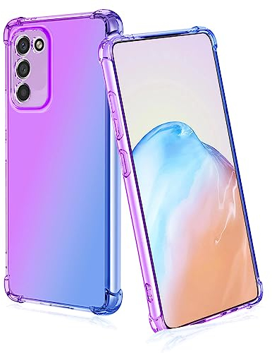 BORYA Silikon Hülle für Nokia G42 5G, Transparent Weiches Seidig Ultra Dünn TPU Stoßfest Kratzfest Handyhülle, Elegant Bunt Gradient Schutzhülle, Lila/blau