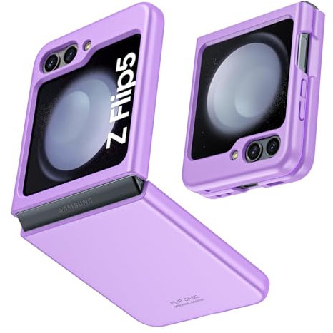 Vizvera for Samsung Galaxy z Flip 5 Case 2023 Not Glass PC Lightweight Ultra Thin Skin Feeling z Flip 5 Case Matte Full Coverage Anti Scratch Anti Fingerprint for Samsung Galaxy Z Flip 5 5G-Purple