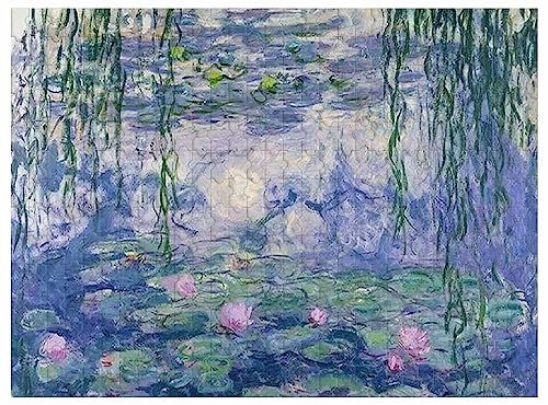 For adult, 1000 Pieces Wooden Jigsaw Puzzle,Home Decoration,Oil Painting Claude Monet Water Lilies Picture75*50cm