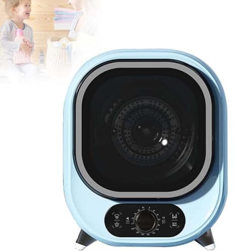 Small Tumble Dryer, Portable, 5kg, Vented Tumble Dryer, Perfect for Counter Top or Wall Mounted Use with Dual Temperature Control Probe, Compact, Mini Spin Dryer,Blue