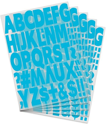 2 Inch Iron On Letters Heat Transfer Letters, Alphabets for Sport Jerseys T Shirts Team Name Clothes Slogan Printing DIY Crafts Decoration (10 Color Optional) (5 Sheets Light Blue)