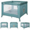 Lorelli Baby Laufstall Playground, kleiner Laufgitter 100x100 cm, Absperrgitter mit atmungsaktivem Netz, Schutzgitter mit Reißverschlusstür, faltbarer Krabbelgitter, blau