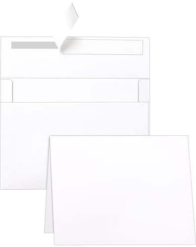 Silunkia 20 Packs White Blank Greeting Cards with Envelopes 5 x 7