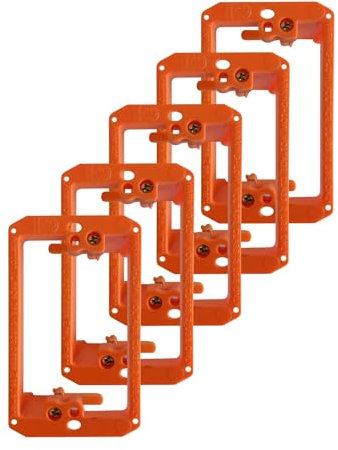 BestMounts - 5 Pack Low Voltage Mounting Brackets 1 Gang for Drywall Outlet, Wall Plates with Cable Pass Through for Old Work, Telephone Wire, Network Cable, HDMI, Speaker Wire
