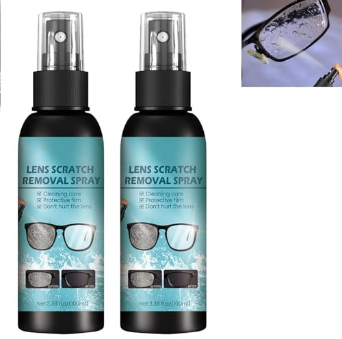 KOAHDE Spray de Reparación de Gafas,Spray de Eliminación de Arañazos de Lentes,Spray Limpiador de Lentes Gafas,Líquido de Reparación de Cristales para Lentes,Spray para Reparación de Lentes,2PC
