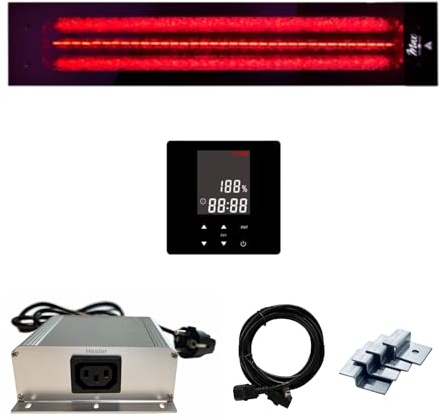 SET frameless InfraROTmed MAX© Tiefenwärmestrahler Deckenstrahler 1300W + Steuerung icon 1 TOUCH, Infrarotstrahler für Sauna und Infrarotkabine, Vollspektrumstrahler (1300W + SW + Steuerung)