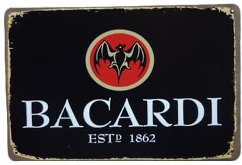 Bacardi blechschild - metallschild - metall poster - retro schilder - blech - wanddekoration - vintage schild - metal sign - dekoschild - mancave - männerhöhle