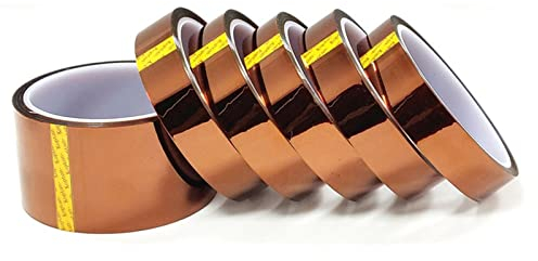 KLVN 5/6/8/10/12/15/20mm x 30m braun hohe temperaturbeständige kapton tape polyimid für elektrische task/grills/pulverbeschichtung(15mm)