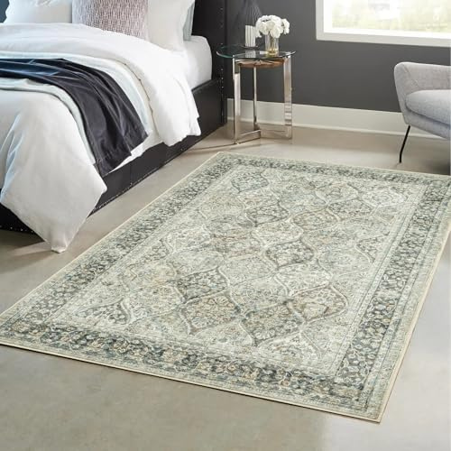 Fondream Wohnzimmerteppich, waschbarer Teppich, 80 x 150 cm, Grün, Vintage-Teppiche