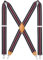 HISDERN Herren 3,5 cm breiter Hosenträger in X-Form mit sehr Starken 4 Metall Clip für Männer und Damen elastisch und verstellbar Burgund Blau Streifen