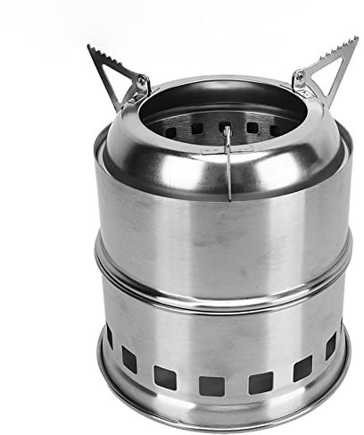 Fornello a Legna da Esterno in Acciaio Inossidabile - Griglia Per Barbecue Portatile E Fornello Riscaldante Per Campeggio, Compatibile con Carbone E Carbone(Stufa a legna rotonda)