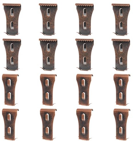 NQEUEPN 16pcs Brick Hook Clips, Brick Clips for Hanging Outdoors Heavy Duty Brick Wall Siding Hooks No Drill for Pictures Lights Wreaths Hanger Fits 2.25-2.45 Inch High Bricks (Red Copper Color)