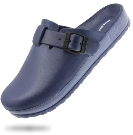 BEPPI Zuecos Comfort de la Marca Trabajo y Ocio, Comodidad en Cualquier Ocasión, Hospital, Hogar, Cocina e Jardín (Azul, Sistema Tallas Calzado EU, Adulto, Mujer, Números, Mediano, 38)