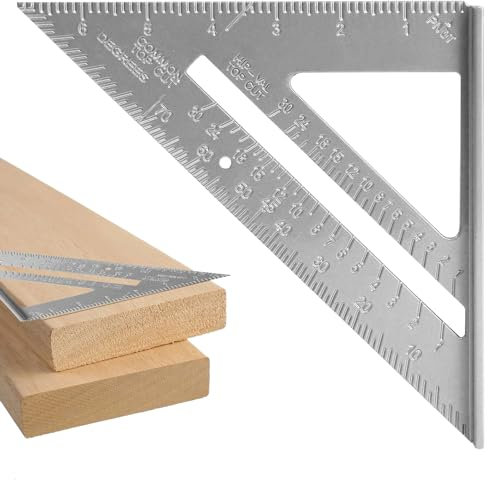 Speed Square,Set Square Aluminium Alloy High Precision,7 Inch Carpenters Square,Set Square Carpentry for Engineers/Home Builders/Installing Roofing Door Frames Windows-Versatile Measuring Square Tool
