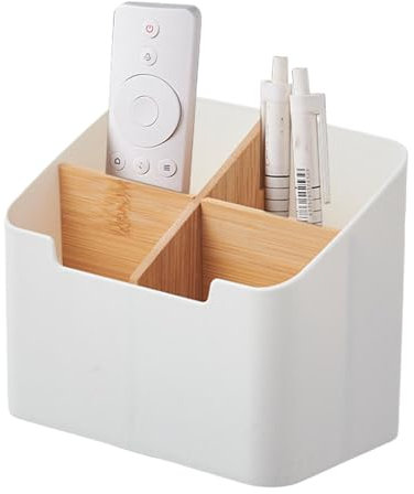 Remote Caddy Organizer – 4-geteilte Desktop-Aufbewahrungsbox | Caddy Desktop-Aufbewahrungs-Organizer, multifunktionale Schreibtisch- -Aufbewahrungsbox, TV-Fernbedienungshalter mit 4 Fächern für