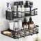 Duschablage Ohne Bohren, 4 Stück Duschregal, Selbstklebend Badregal Hängend, Shampoo Halterung für Dusche mit Seifenhalter, Badezimmer Regal Organizer, Schwarz Duschkorb zum Kleben, Shower Shelf Caddy