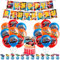 Pianocean Hot Wheels 44pcs Racing Balloon Set, Happy Birthday Banner, Balloons, Cake Topper for Boys Girls Birthday Party Supplies Decorations