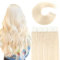 VINBAO Invisible Tape in Extensions Echthaar Blond Haarverlängerung Echthaar Platin Blond Remy gerade natürliche Unsichtbare Glatt 35 cm 20 Stück 50g/Pack Tape in 14 Zoll #60