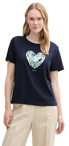 TOM TAILOR Basic T-Shirt aus Bio-Baumwolle, Sky Captain Blue, XL