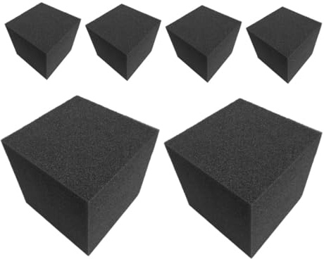 Schalldämpfender Schaumstoff 6 Stück, Schallabsorbierende Paneele | Akustikschaumstoff 50x50, Schwarz Polyurethan, Eckmontage für Vielfältige Räume