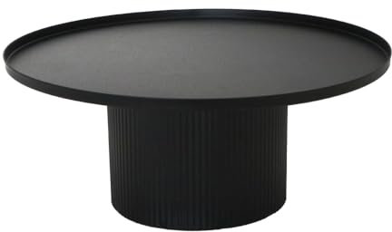 Dekoplateau Living schwarz Metall Dekoteller mit Fuß D25,5cm Kerzenteller Scandi