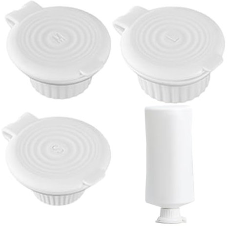 Muuzebsy Bottle Emptying Lid | 3X Protective Flip-Up Set - Sealed Shampoo Upside Down Bottle Caps for Lotions, Shampoos