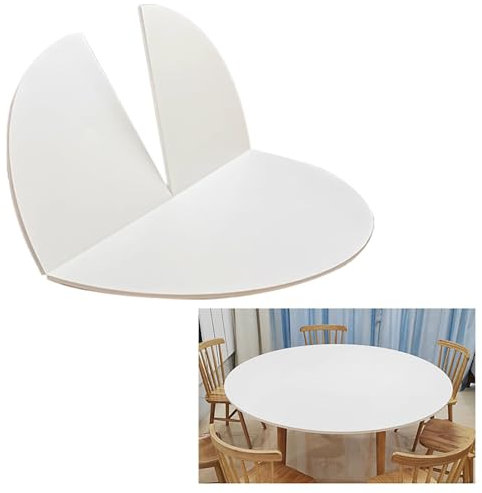 klapptisch Esstisch Weißer, Runder Schreibtisch, Zusammenklappbar für 6–8 Personen, Platzsparende, Runde Tischplatte aus Karton für Hochzeit/Catering/Picknick/Camping, Großer Ersatz für Arbeitsplatte