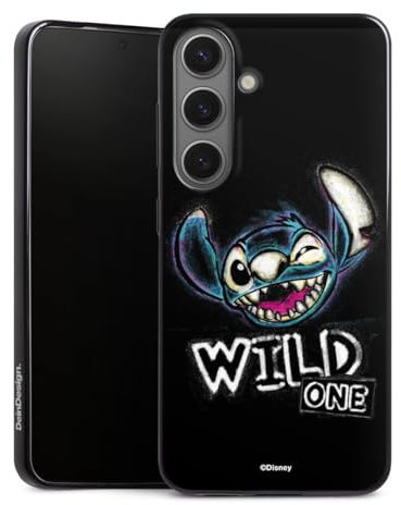 Slim Case extra dünn kompatibel mit Samsung Galaxy S25 Silikon Handyhülle schwarz Hülle Lilo & Stitch Offizielles Lizenzprodukt Disney