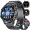 Men's Smart Watch for Android iOS 1.39 HD Round Dial Bluetooth Phone Call Smartwatch for Men Black Stianless Steel,Health Monitor,2 Watch Straps,400 mAh Battery,100+ Sport Modes Activity Tracker