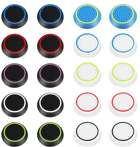 AYESY Joystick Thumbstick Grips 20 Piezas Agarres para el Pulgar Silicona Joystick Accesorios de Protección Fundas Joystick para PS5/PS4/Xbox One Series X/S Controlador Accesorios