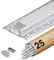 HOOLED Profile Alu pour Ruban LED 25 x 2m Avec un couvercle en PC Blanc Laiteux Profilé LED Encastrable Dimensions 24,4 mm (lamelles 61,8mm) x 13,8 mm, Prend en charge les Bandes d'une Largeur 20 mm
