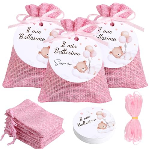 24pcs Sachets en Jute + Etiquette