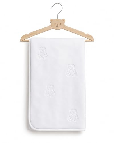Cozy Baby Blanket – Character Deisgn Plush & Warm Throw for Infant or Toddler, Ideal for Crib, Cot & Stroller | Unisex Baby Gift 75x100cm (White)