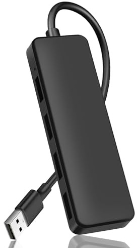 Yesimola 4-Port USB Hub 3.0 mit Verlängertem 30cm Kabel Ultra Flacher Datenhub Mini USB Splitter Geeignet für Notebook PC, USB Flash Drives, Mobile HDD, und Mehr