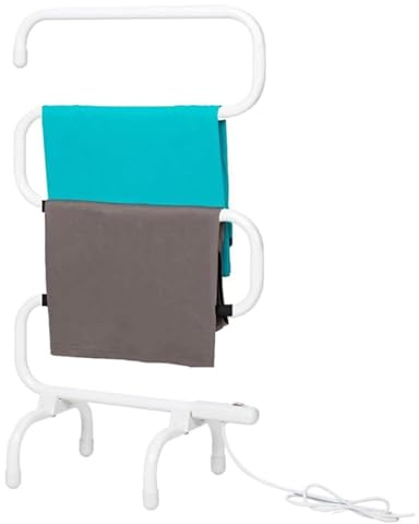 Portátil Toalla Rail Independientes Radiador Toallero Eléctrico Bajo Consumo Montaje en Suelo Ideal para Baños para baño 65 W con 5 Barras calefactables Moderno radiador Blanco Tipo Escalera (White)