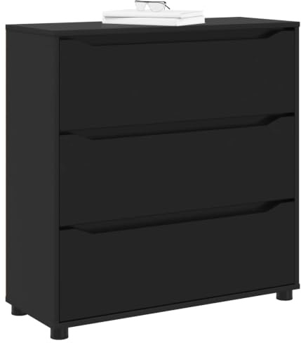 vidaXL Aufbewahrungsschrank 80 x 31 x 81 cm Holzwerkstoff Schwarz