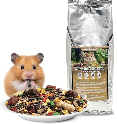 AreaAnimal - Comida Hamster, Comida Hamster Ruso 900G con Ingredientes Naturales, Alimento para Hamsters y Chinchilla con Equilibrio Nutricional, Ideal para la Salud de los Pequeños Roedores
