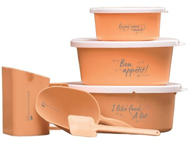 WALDHAUSEN kleine Futterschale Enjoy Your Snack mit Deckel, pfirsich