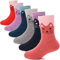 ANTSANG Kinder Mädchen Jungen Socken Warme Wollsocken Wandersocken Dicke Wolle Thermosocken Geschenke Kindersocken Weihnachtsgeschenke 6 Paar(Katzen,4-7 Jahre)