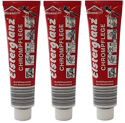 3x 150ml Elsterglanz Original Chrompflege, Chromreiniger, Chrompolitur eignet sich besonders für Chrometeile an Auto und Motorrad.