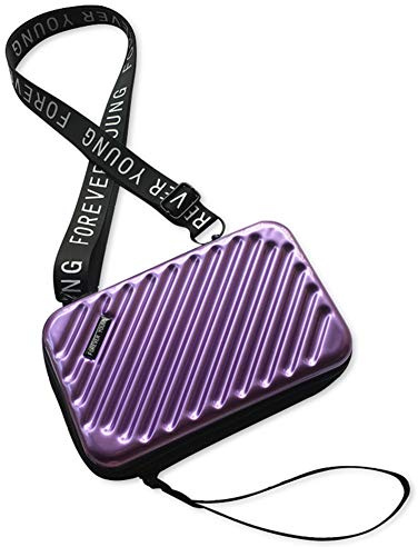 MAGIMODAC Mini Umhängetasche Handy Damen Klein Handytasche Geldbörse Crossbody Schultertasche Kofferform Handtasche (Schräg-Lila)