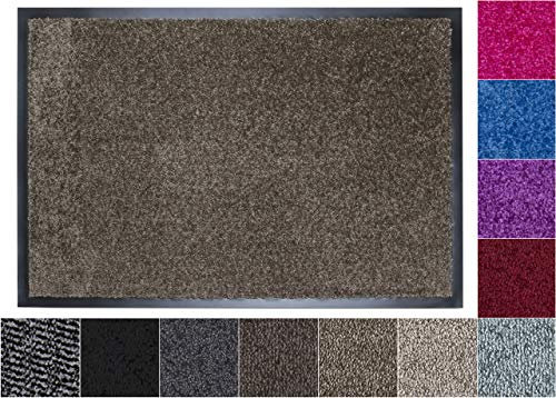 Jan Max Fußmatte, Hohe Saugfähigkeit, Sauberlaufmatte, Türmatte, rutschfest und Sicher, Einfache Reinigung, Qualität Schmutzfangmatte 40 x 60 cm Taupe-Beige